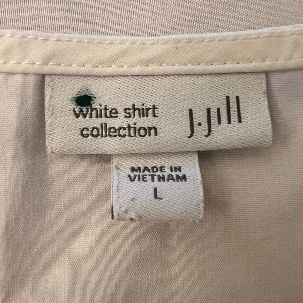 J. Jill White Shirt Collection Sleeveless Button Front Blouse Cotton Blend L - Picture 3 of 6